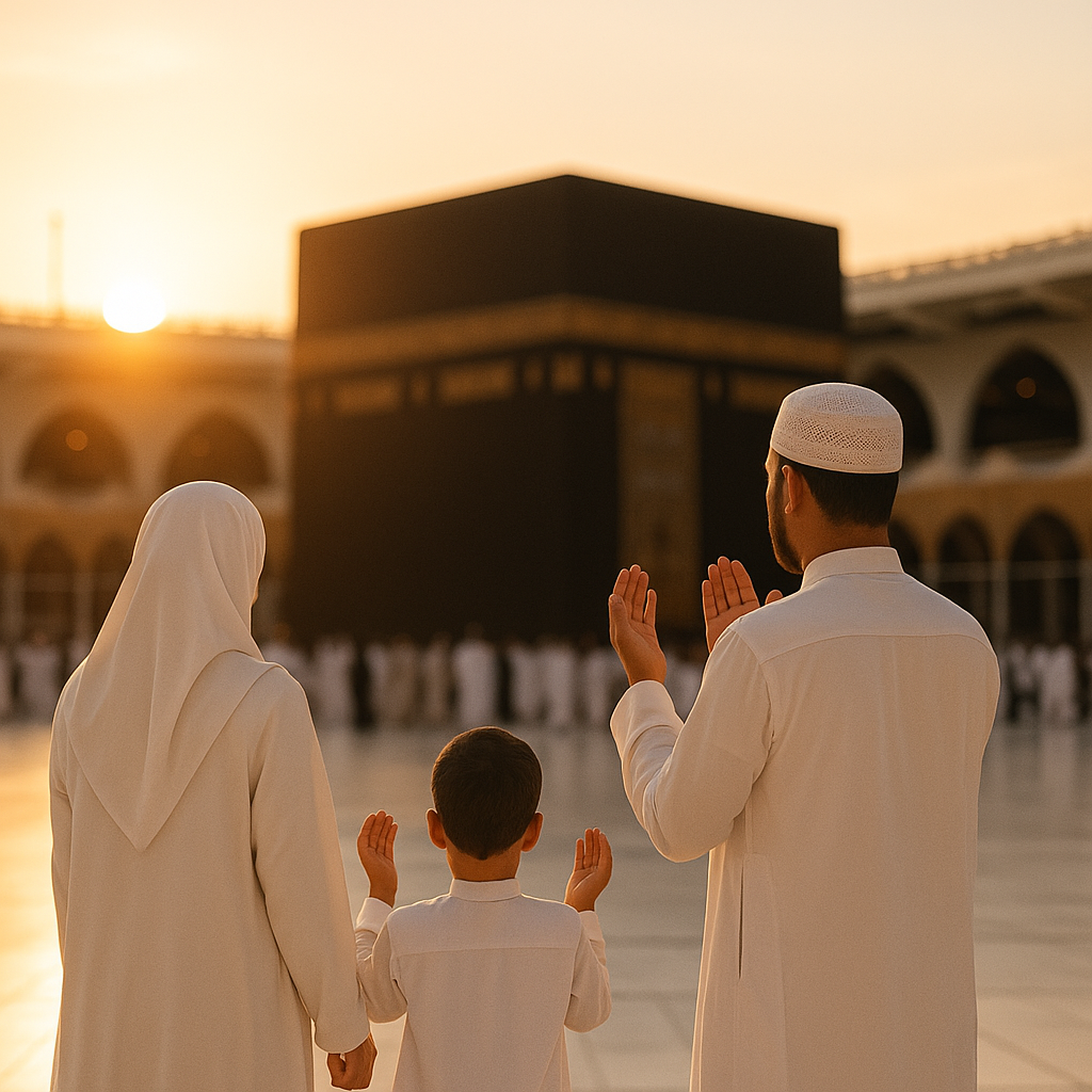 Pilgrim praying at the Holy Kaaba